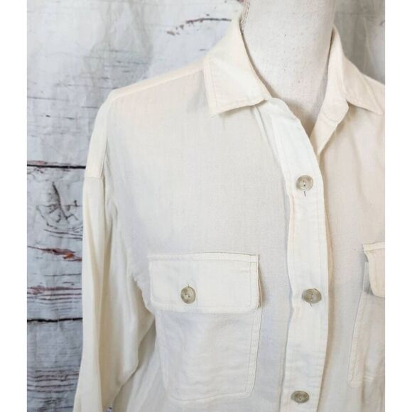 Vince Utility Button Front Blouse Size Small - Picture 4 of 6
